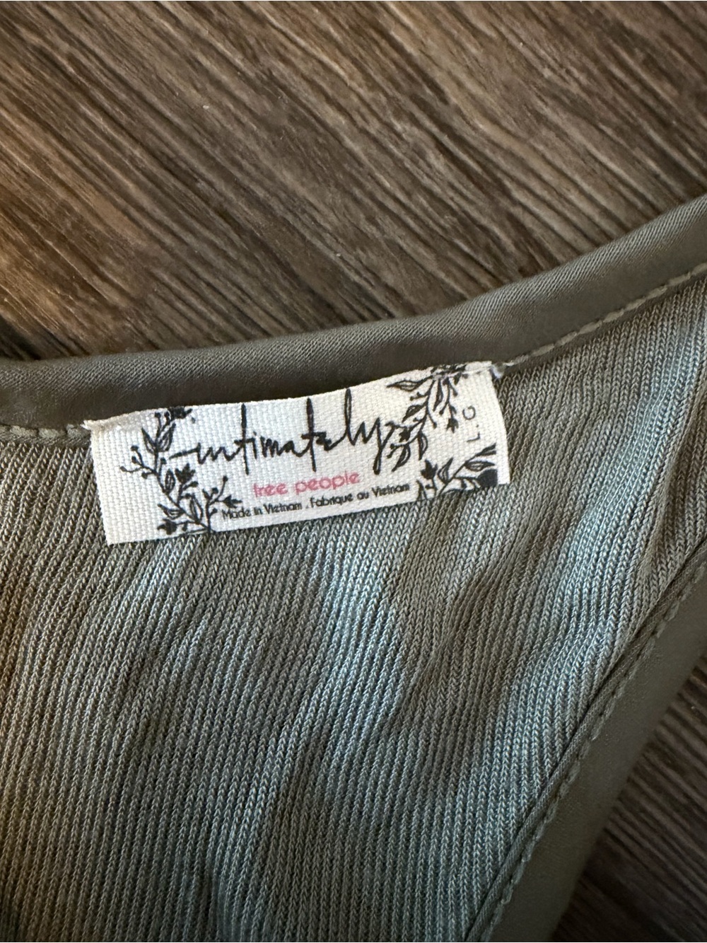 Free People Intimately Olive Green Ribbed Racerback Tank Top Size Large - Picture 3 of 8